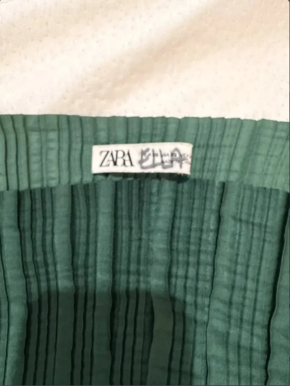 Zara Green Pleated Two-Piece Set